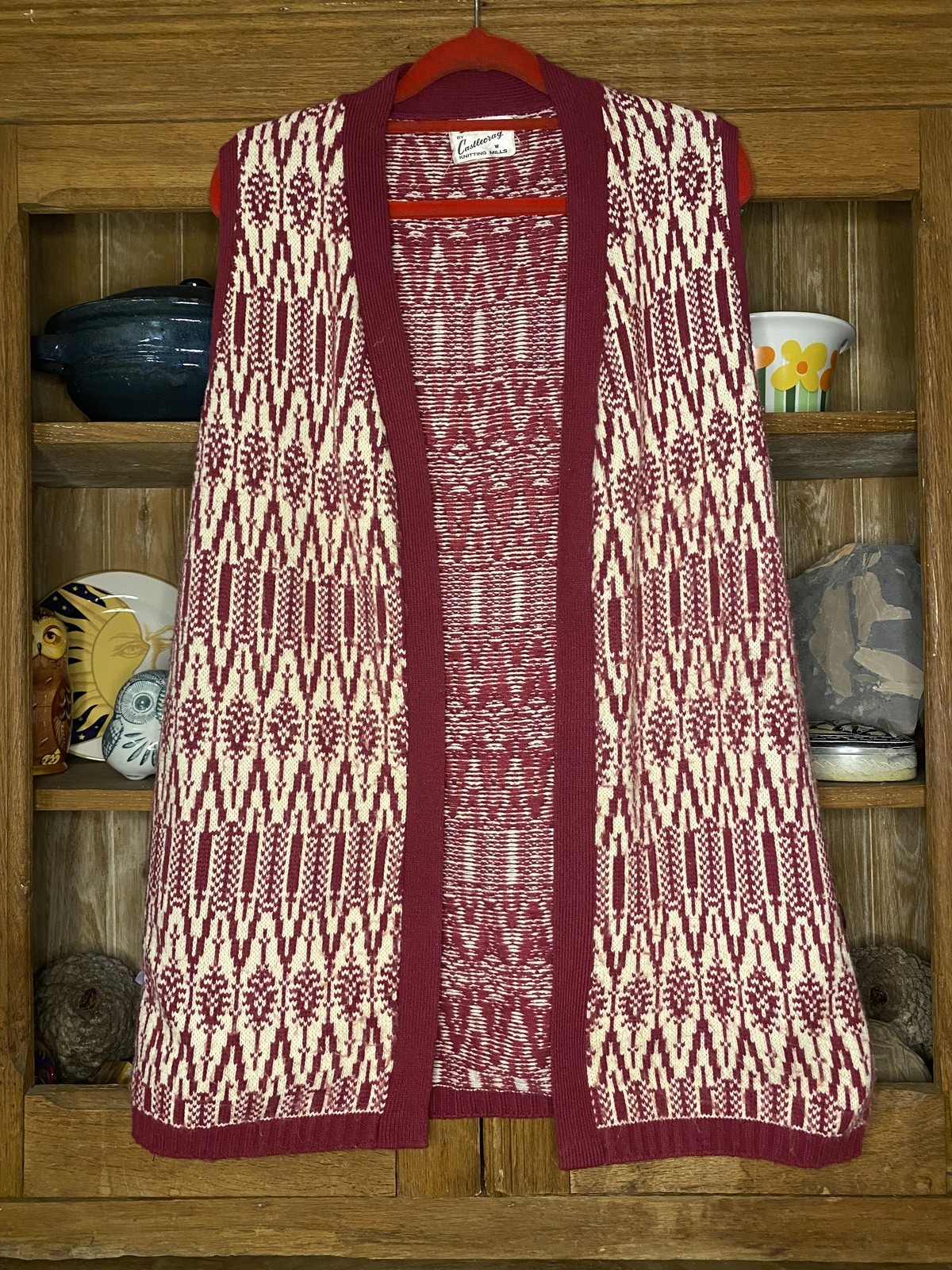 Red+White Knit Vest Size 12-14