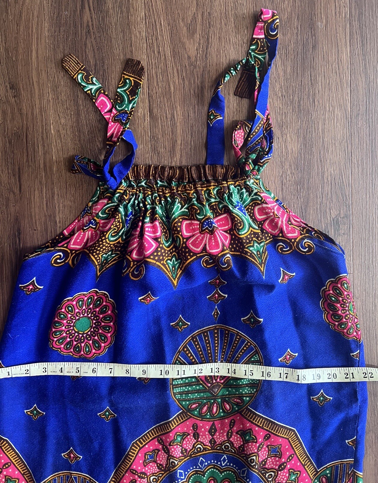 Vintage Dress Strap Midi Boho Summer Mod Hippie Psychedelic beach Small Medium 6