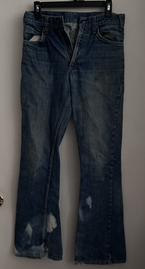 Vtg Levis 646 Jeans Flare Bell Bottom Distress 42 Talon Zipper See Meas.in Desc.
