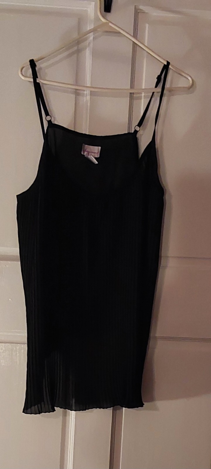 Vintage?? Black Pleated Amoureuse Babydoll Nightgown/Cami Size 1X