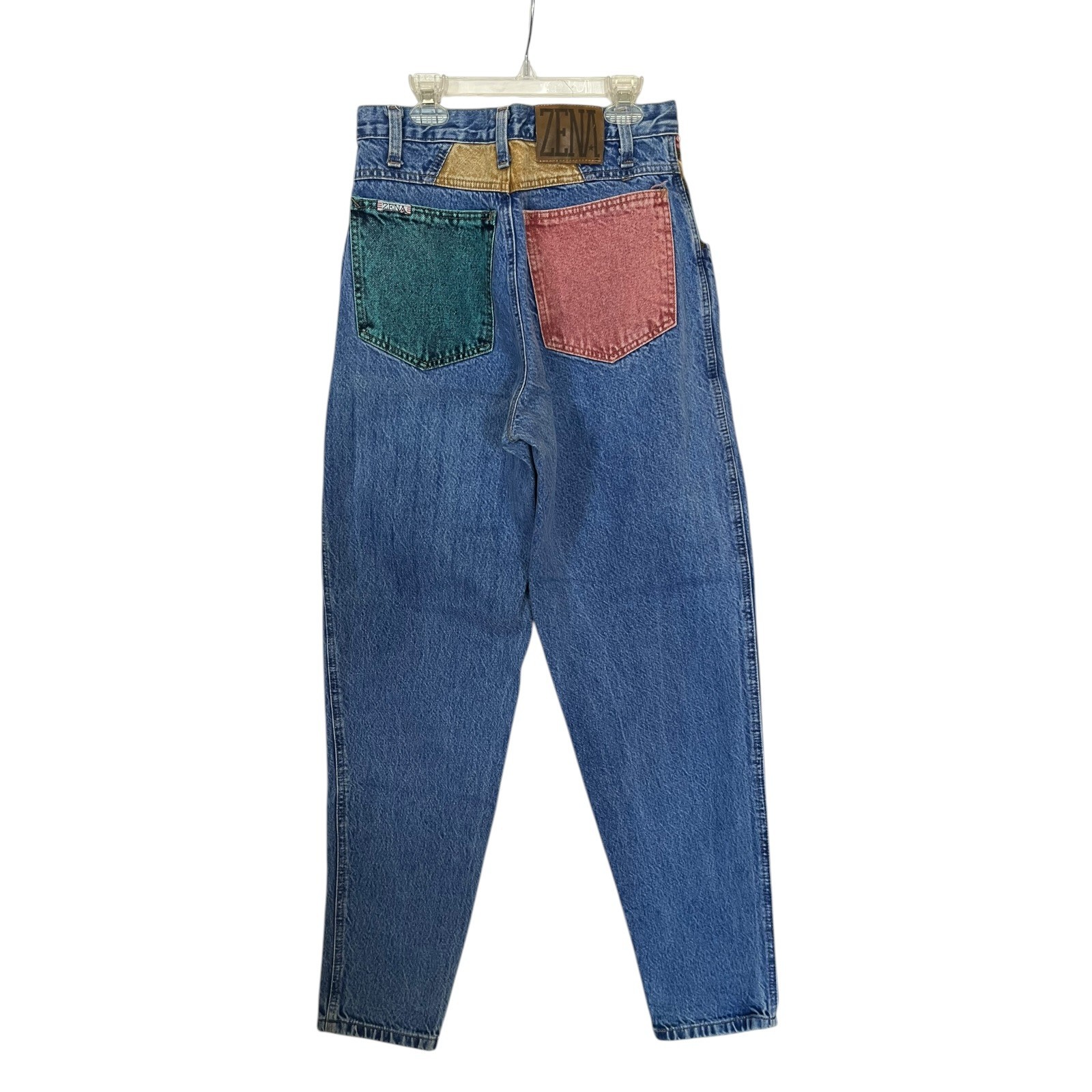 Vintage 90s Zena Jeans 27 X 31 Color Block High Rise Mom Acid Wash New Wave