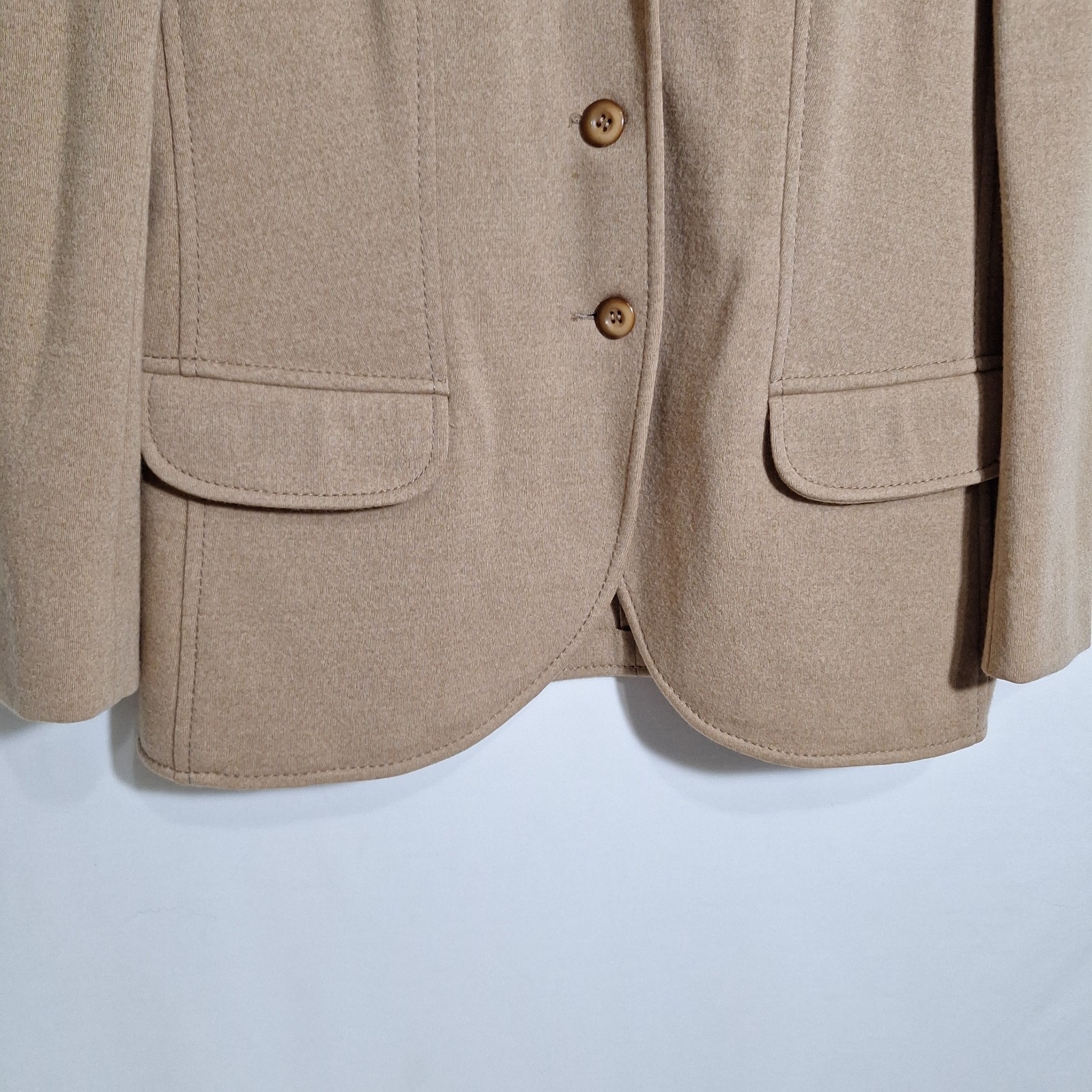 Vintage Bleyle Hooper Camel Wool Pantsuit Set Womens 12 Large Made W Germany 70s
