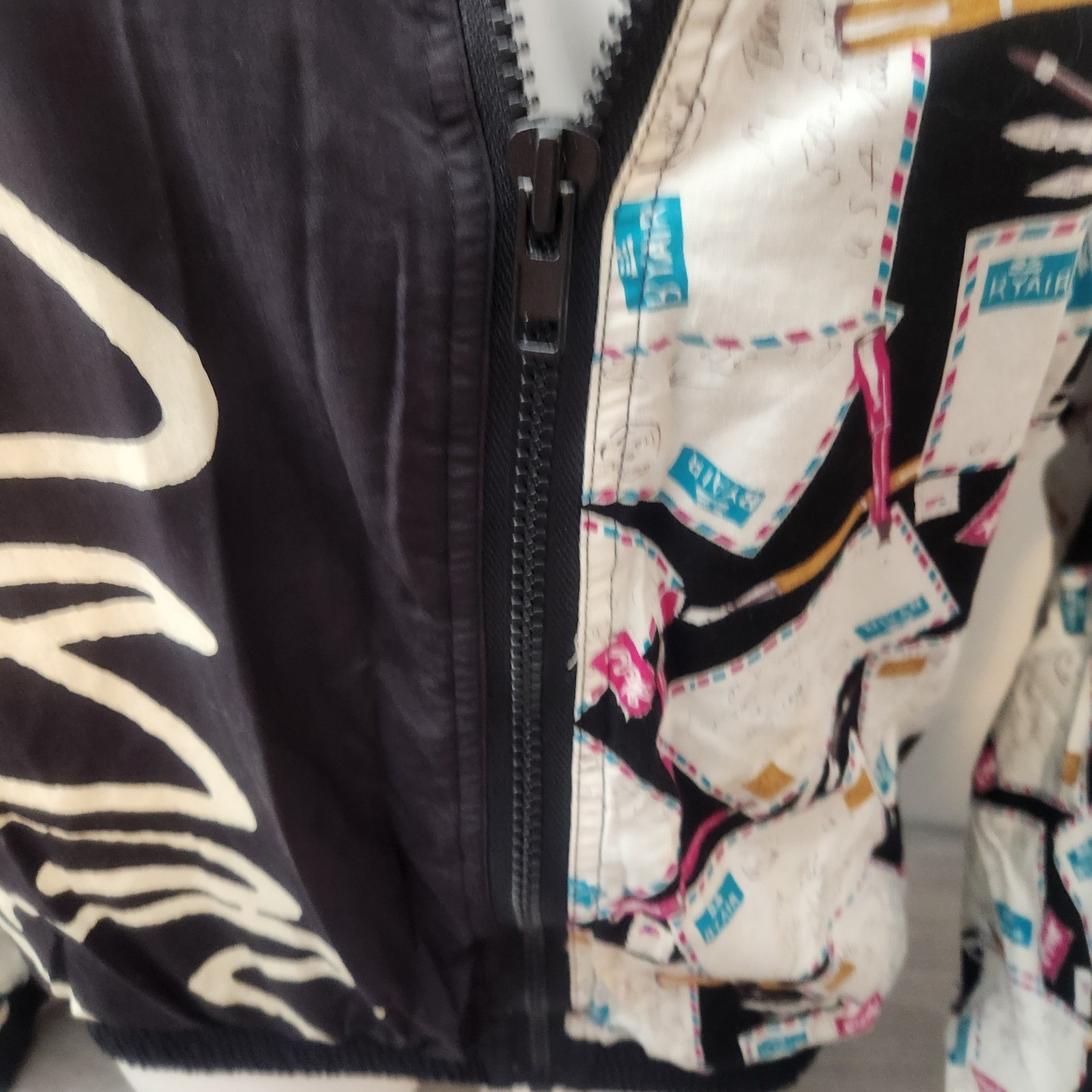 Vintage William Serbin Jacket Size M Abstract Art Zip Up Made in USA Bomber Mail