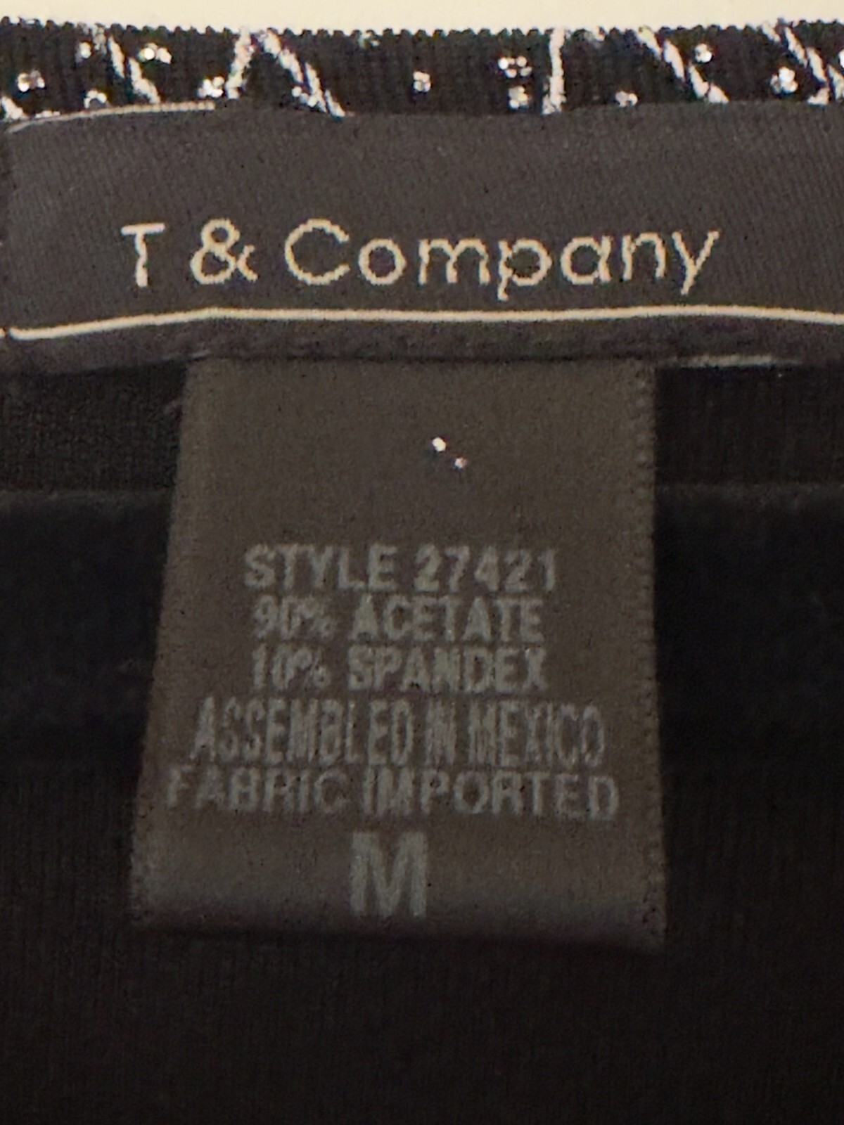Vintage T & Company Glittery Top Size M, Silver and Black Glittery Top, 90’s