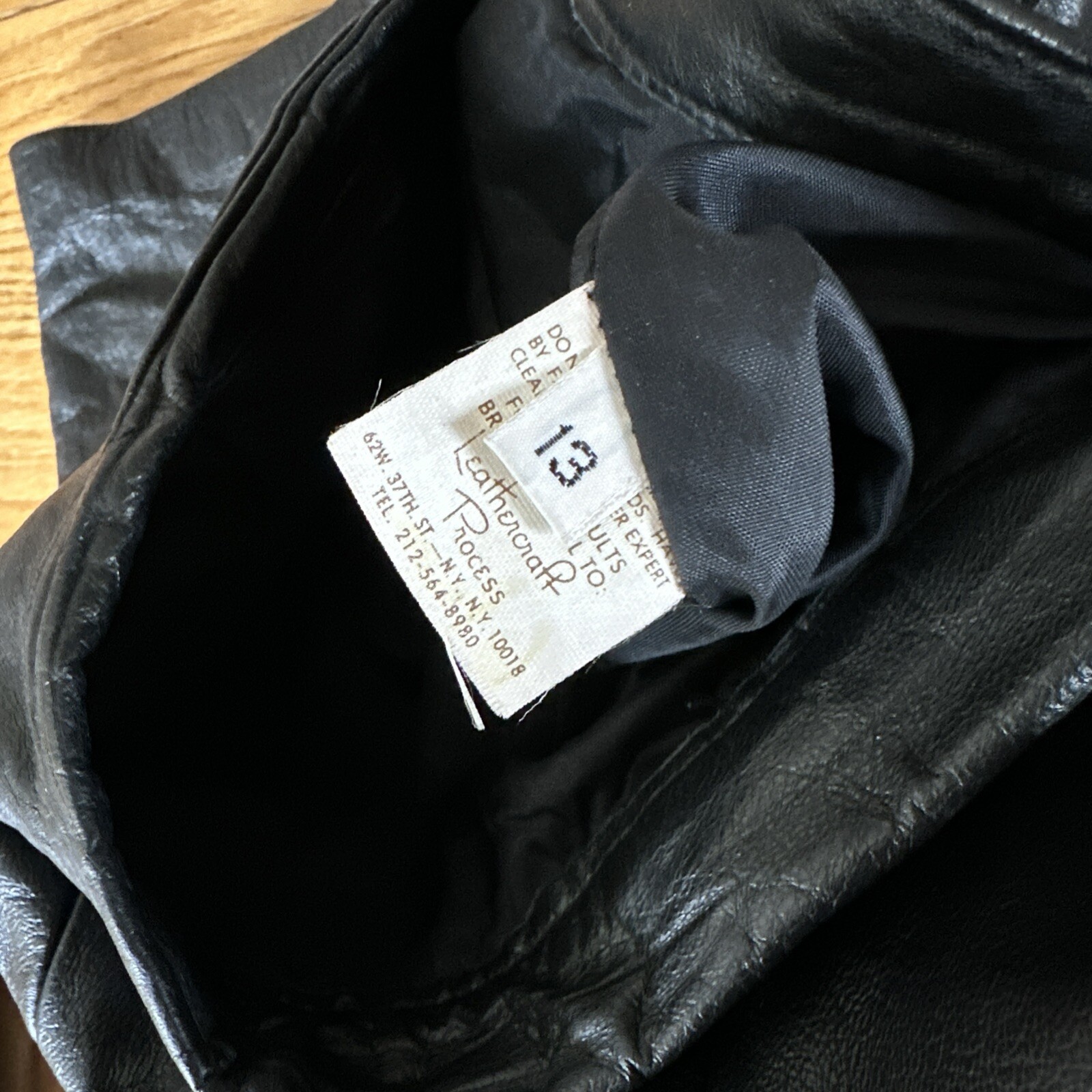Vintage Black Leather Skirt Size 13 High Waist Ankle Mid Length Leathercraft