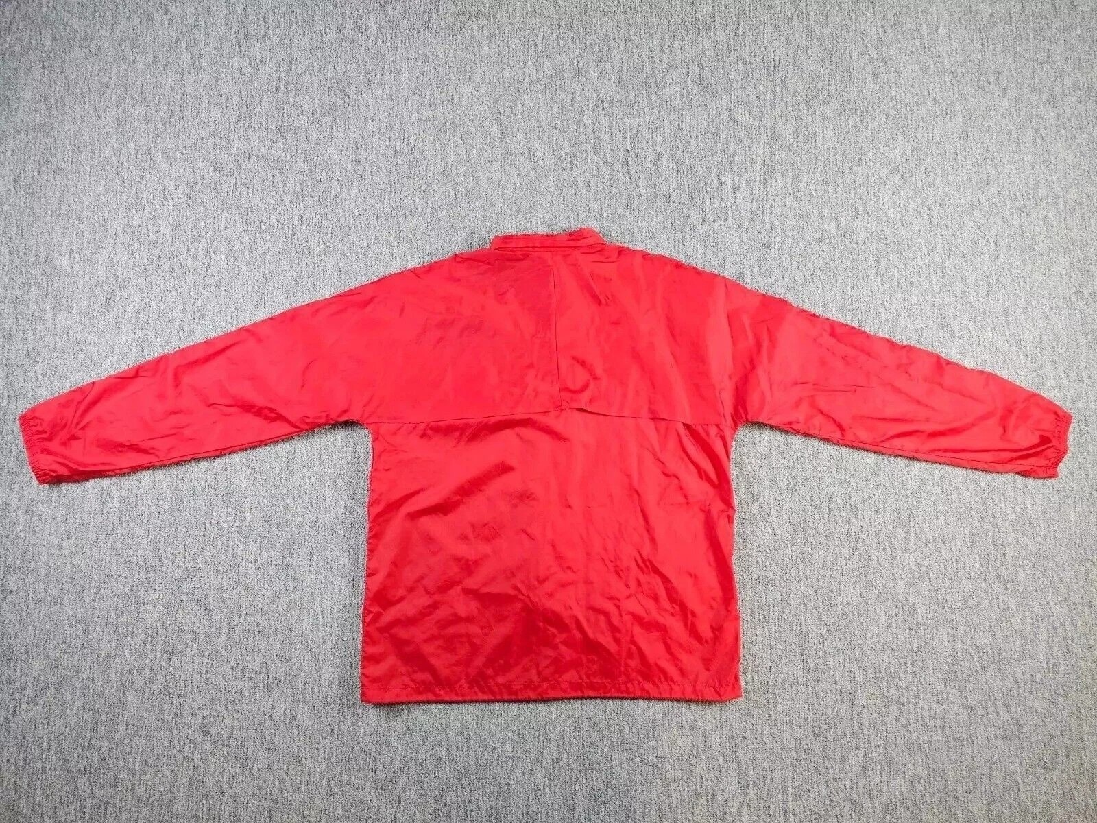 Vintage 80s Adidas Windbreaker Jacket Men’s L Red Nylon Trefoil Logo Retro Zip