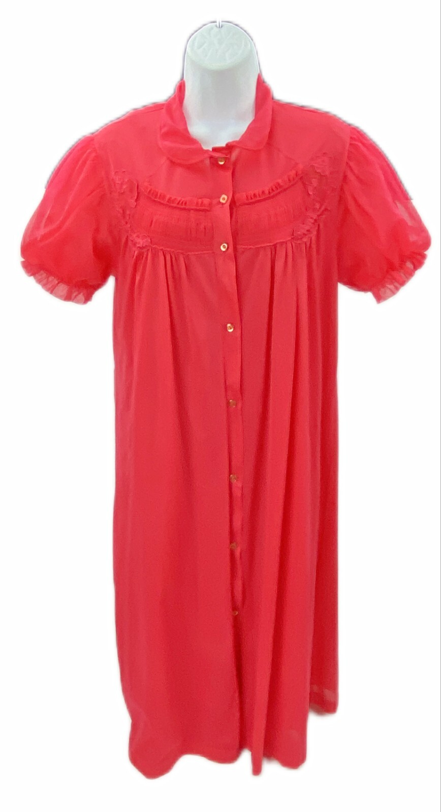 36 Penny’s Adonna 2 Pc Nightgown Robe Vtg Babydoll Red Sissy