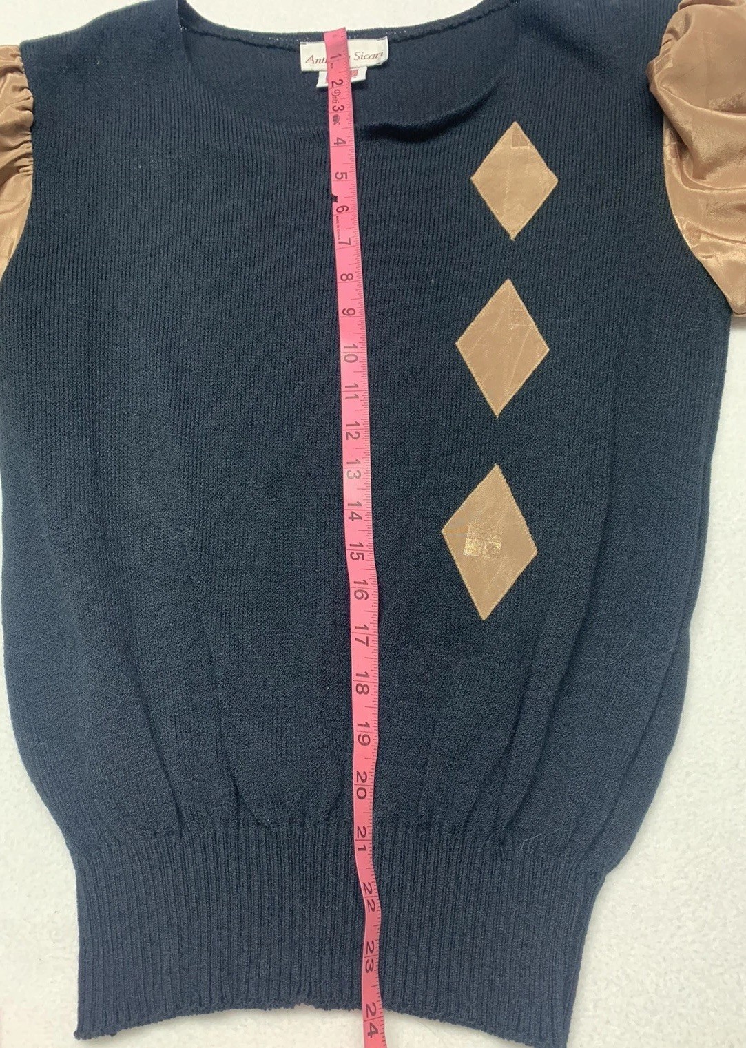 Vintage 80s NWT Two Piece Skirt Set Anthony Sicari Size 12-Black/Tan