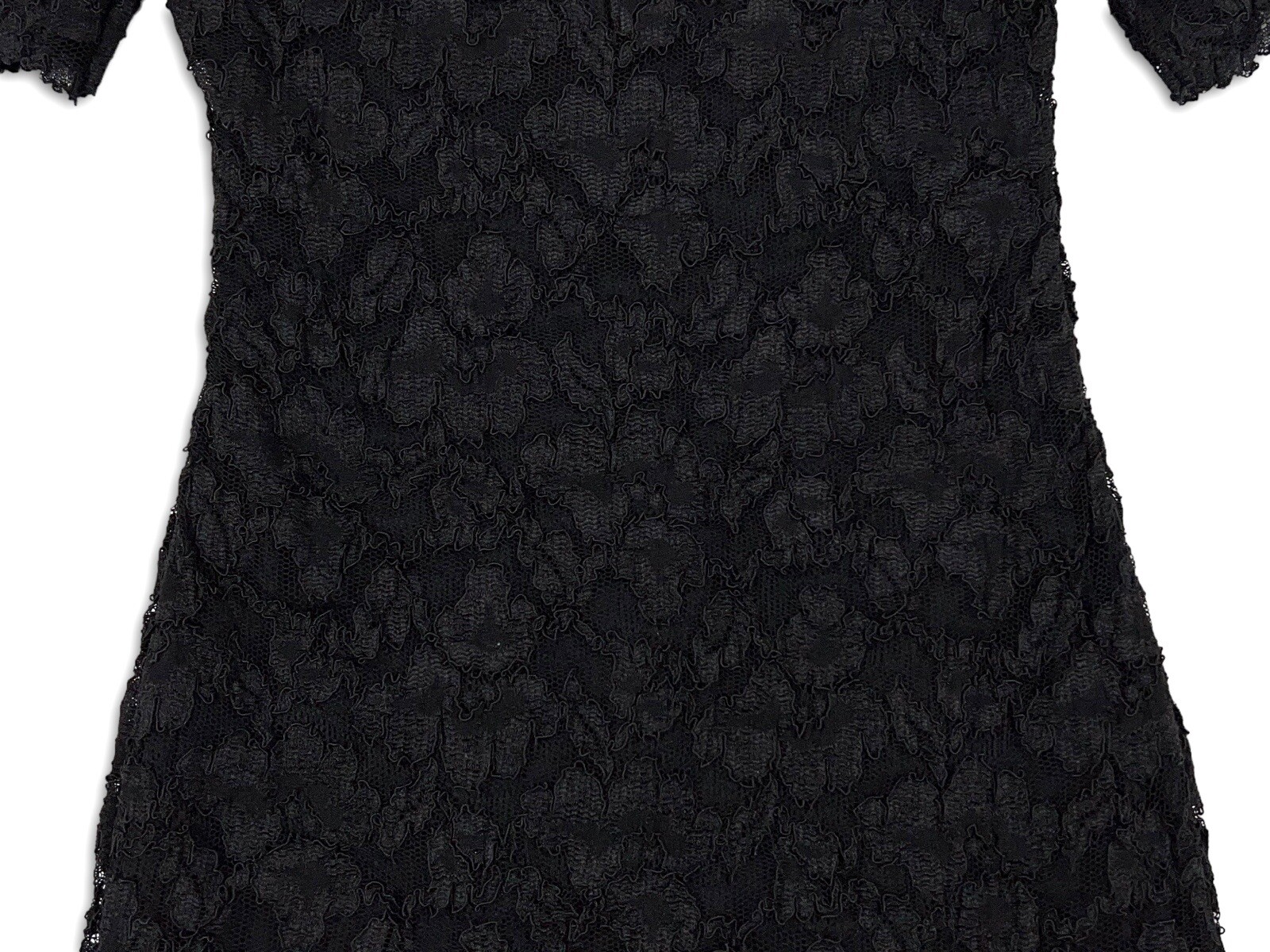 Vintage Black Lace Off Shoulder Peplum Sheath Dress LBD Nite Scarlett