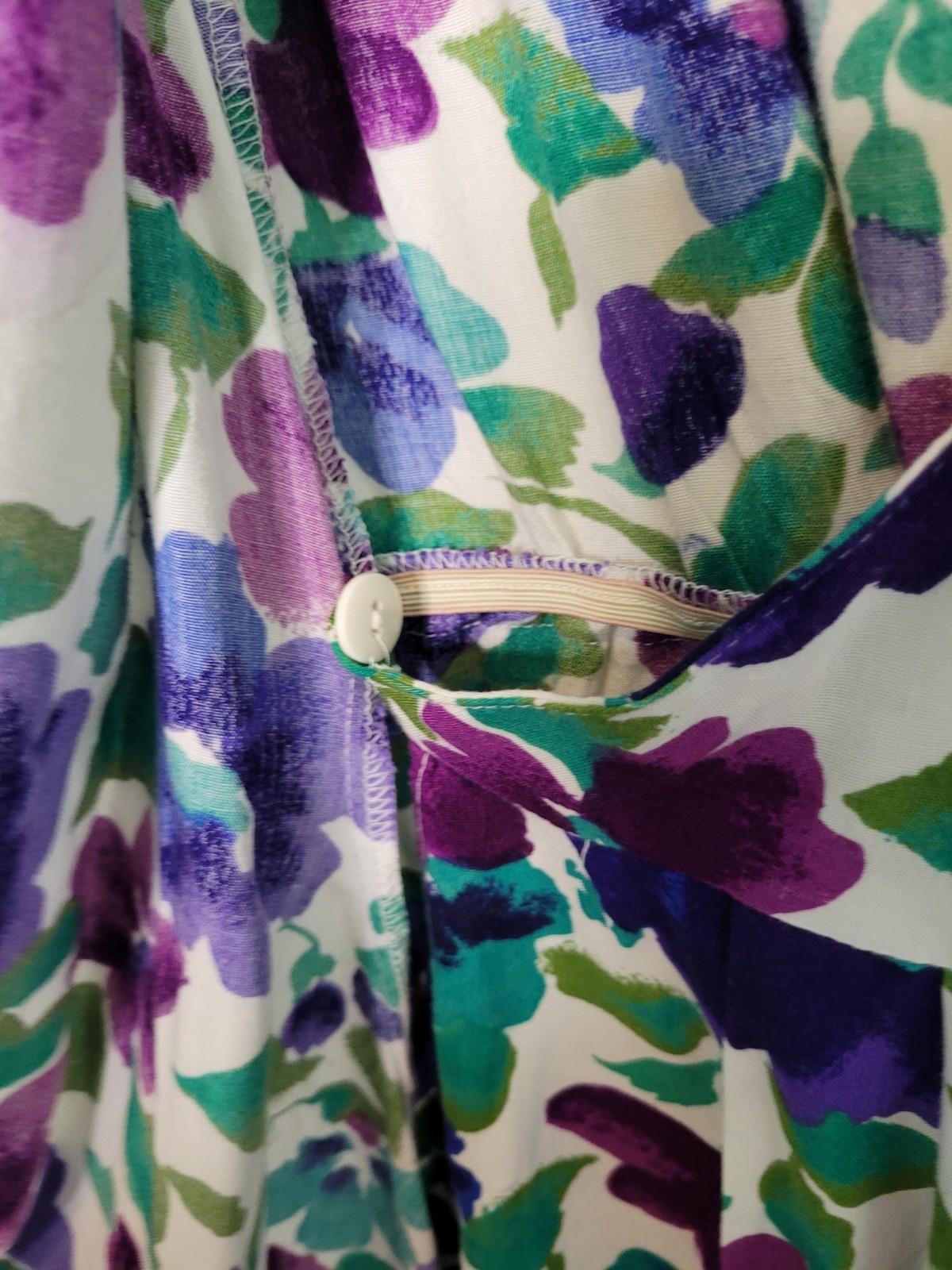 CRAZY 4U Vintage Tuxedo Romper Wrap 90s Floral Pansies Multicolor Rayon Size S