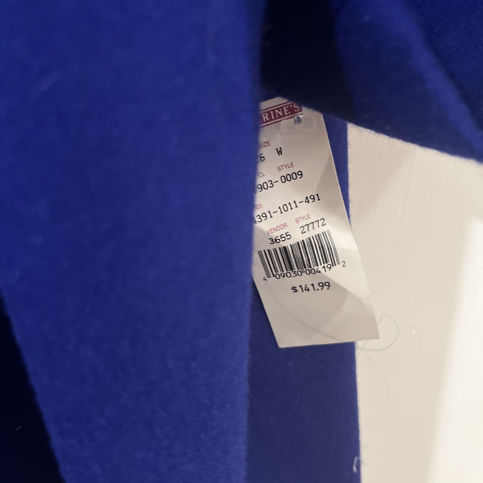 Vintage 1980s Saville II Blue Wool Swing Coat 26W NEW WITH TAGS FLAW COLLAR