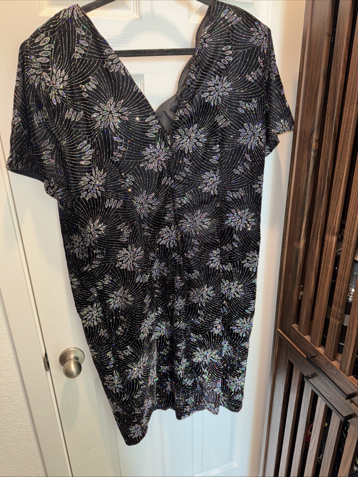 Vintage Diana Marco Mayvens 1980’s Sparkly Cocktail Holiday Party Dress Holo EUC