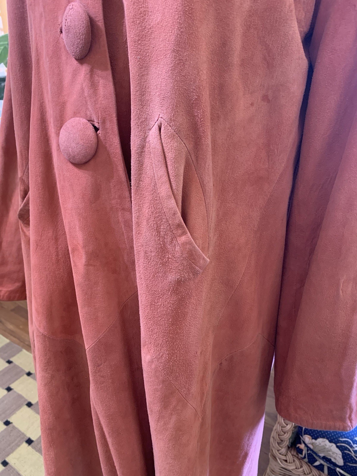 1930s 1940s RARE vintage Hudson Bay Fur Company Suede Leather CORAL Coat Jacket