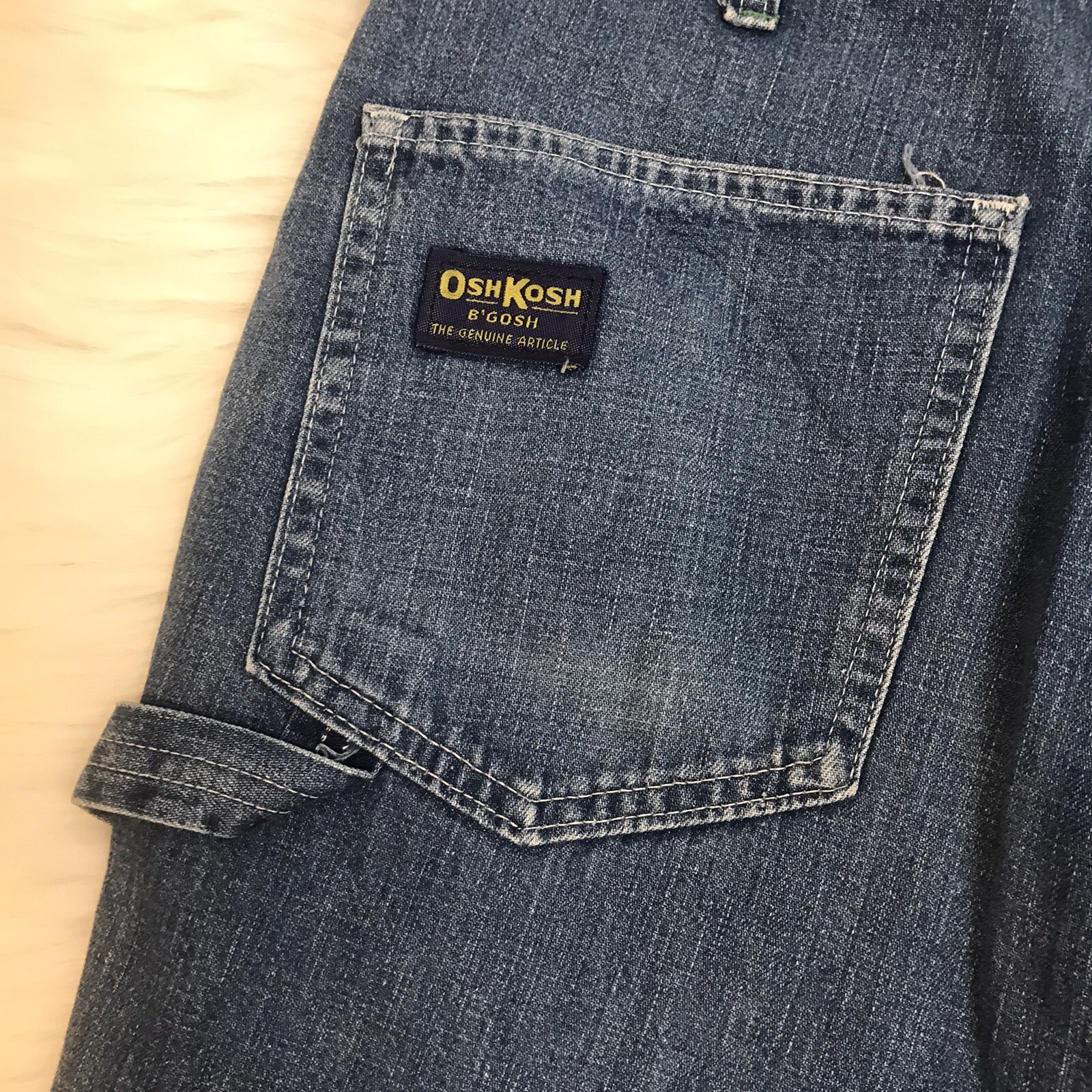 Vintage Oshkosh B’gosh Carpenter Jeans 28×30 Light Wash Baggie Wide Leg USA