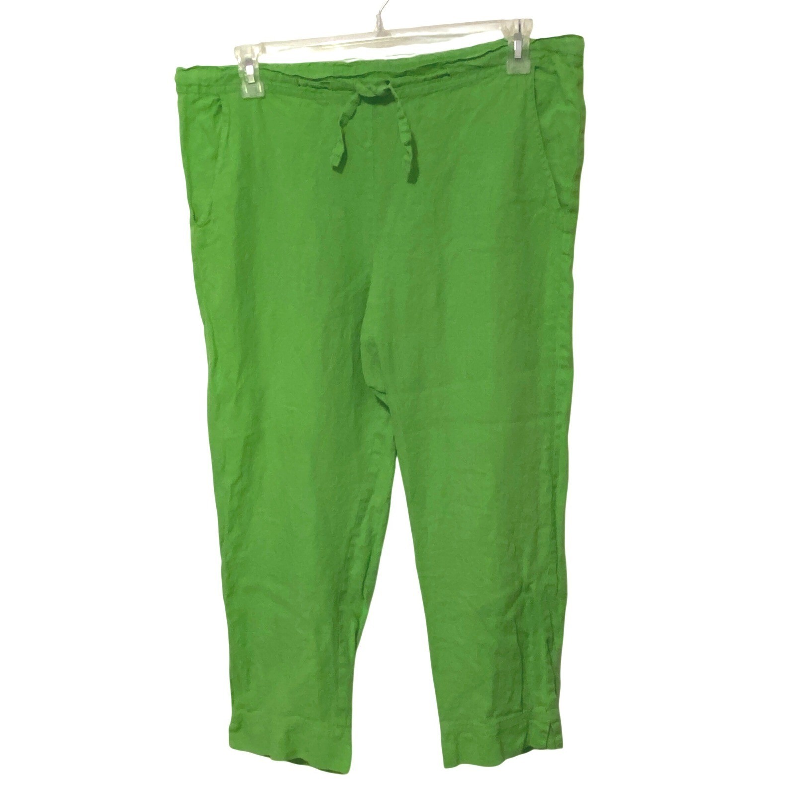 Vtg 80s Jams World Linen Pants M Kelly Green Coastal Grandmother Artsy Eclectic