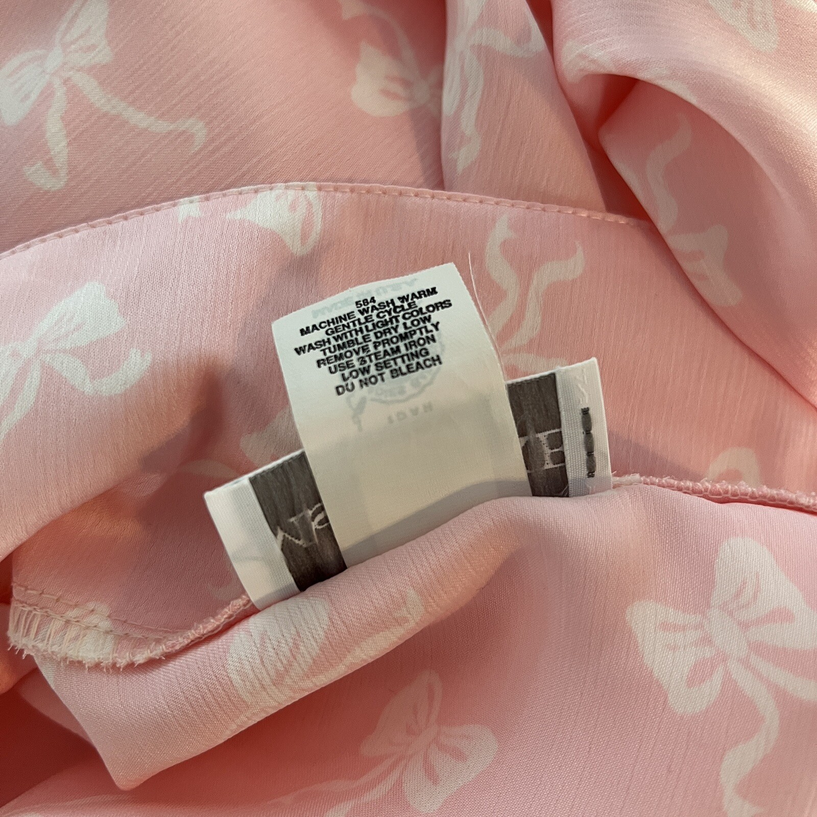 Ms. Blake Devon Vtg Blouse Long Sleeve Button Shirt Pink Bow Union 20W Coquette