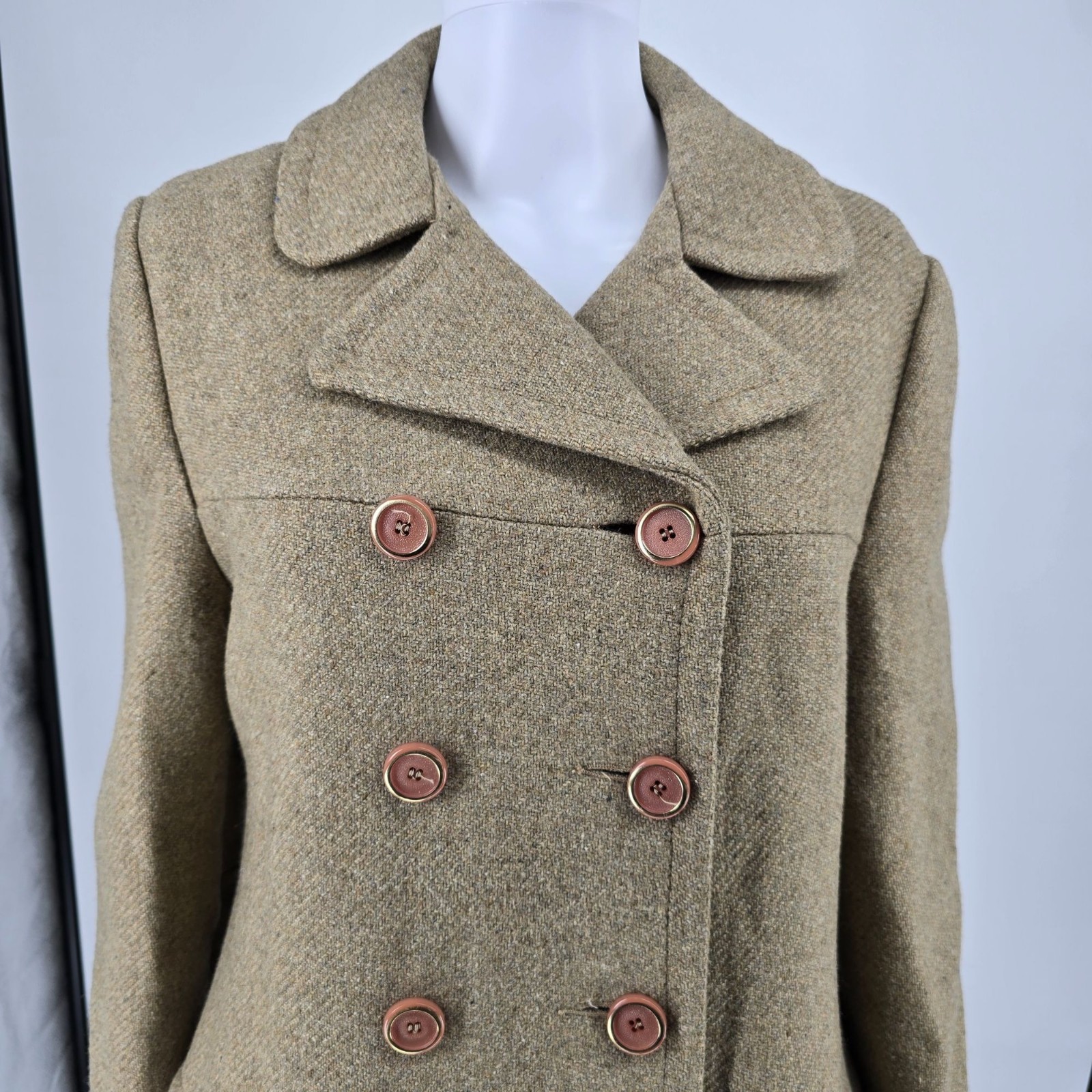 Vintage 1950s Women’s „New Look” Fit-and-Flare Tweed Wool Princess Coat (S)