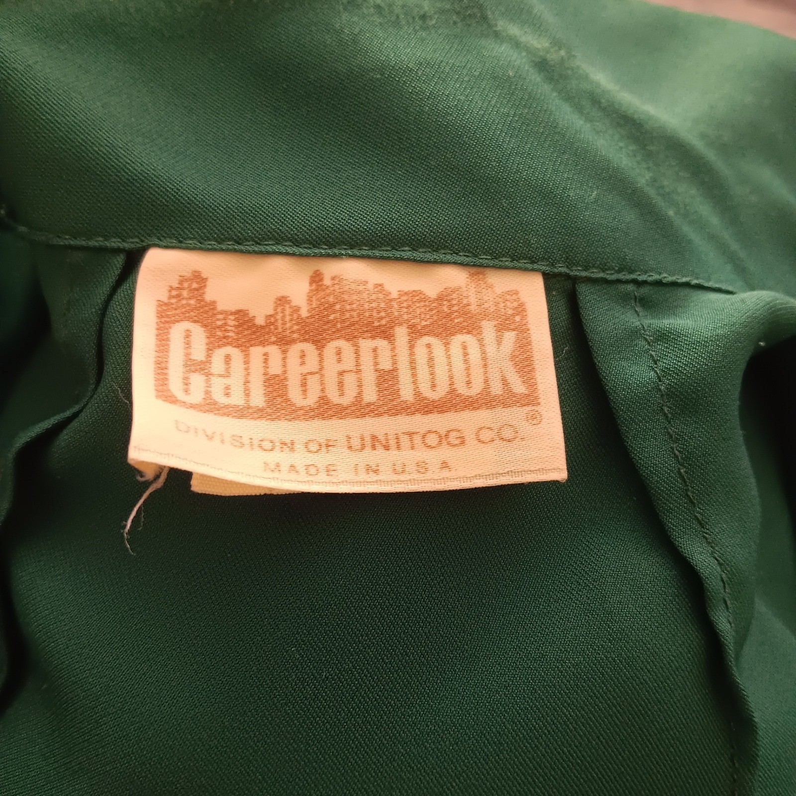 Careerlook Blouse Women Medium Green Excellent Vintage Tie Neck Button Up Top