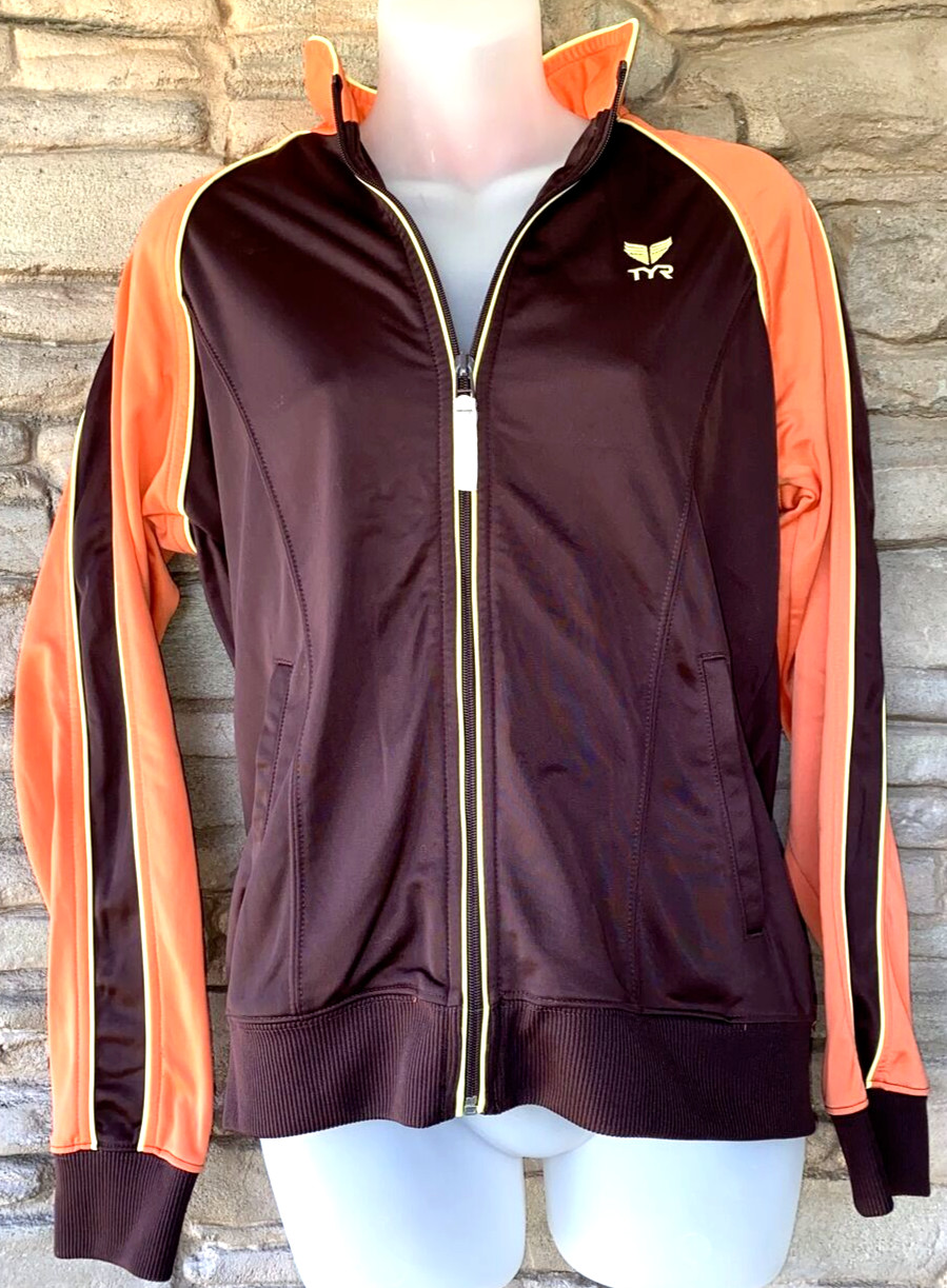 VTG TYR Warmup Jacket Womens MEDIUM Full Zip Freestyle Pockets Track Athleisure
