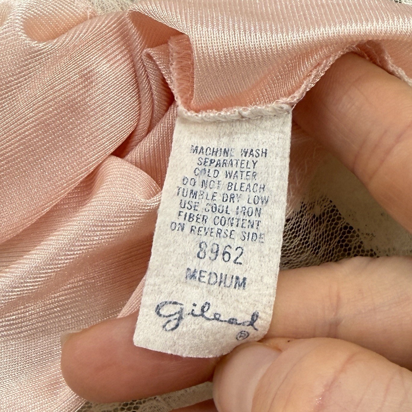 VTG Gilead Bodysuit M Pink Lace M Fairy Dainty Balletcore Victorian Coquette USA