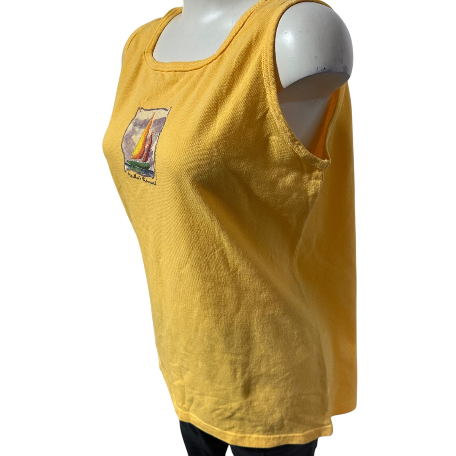 VINTAGE Martha’s Vineyard Women’s Shirt Sleeveless Size M – Made in USA 1998