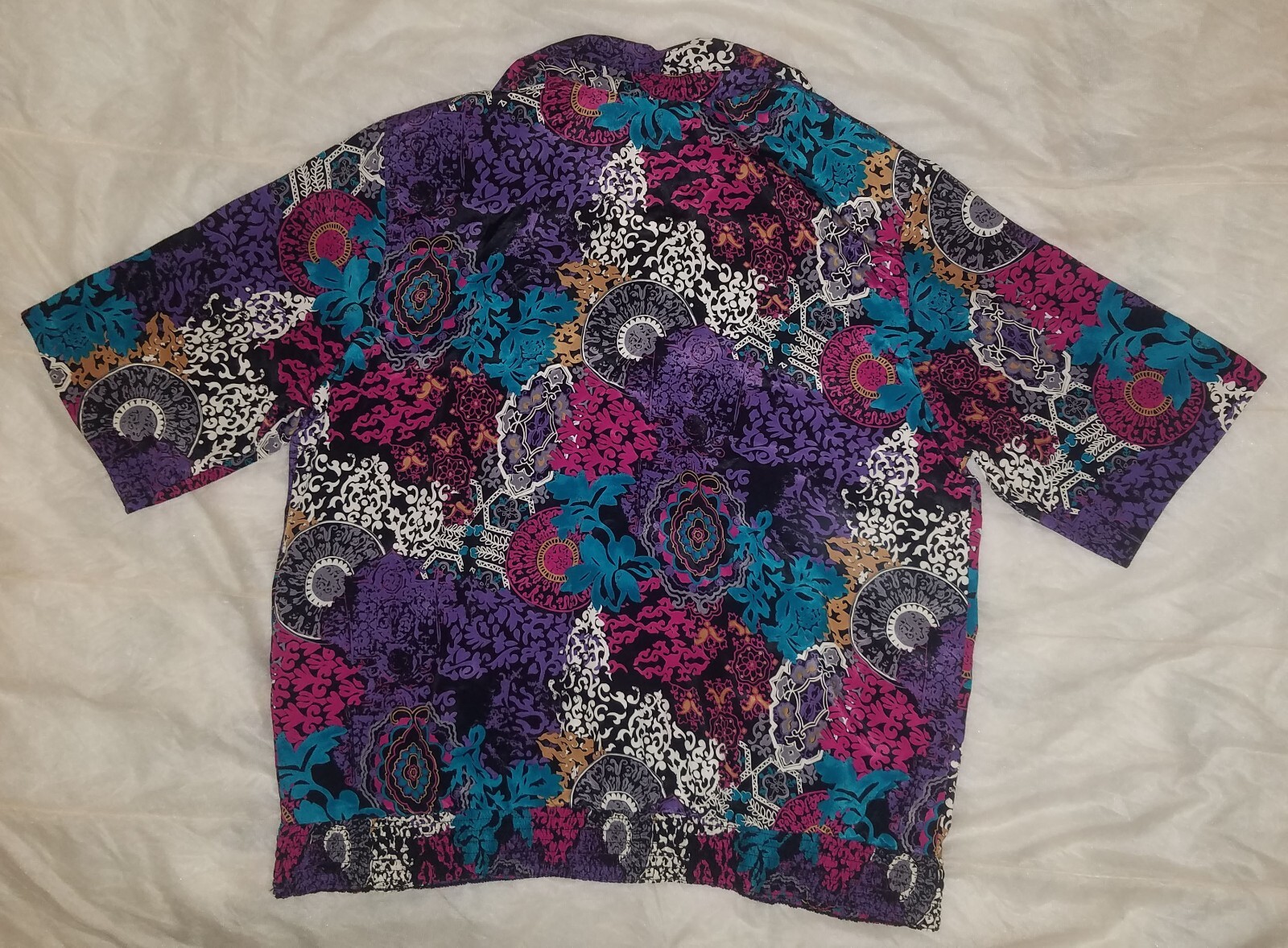 Vintage Designer Multicolor Blouse Polyester Size 16