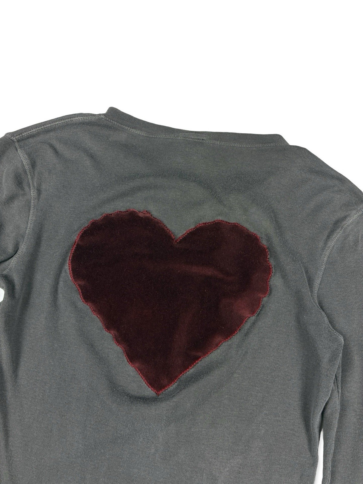 Lucky Brand Women’s VTG Y2K Love Long Sleeve Shirt Stained Thrashed Burnout S