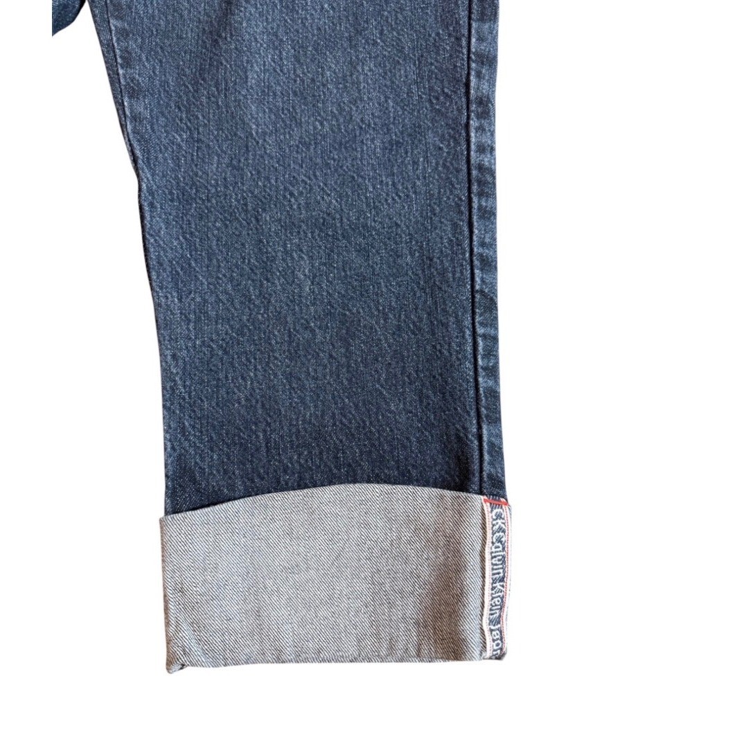 Vintage Calvin Klein Selvedge Jeans Women’s Size 8 Dark Wash Cuffed Crop Cotton