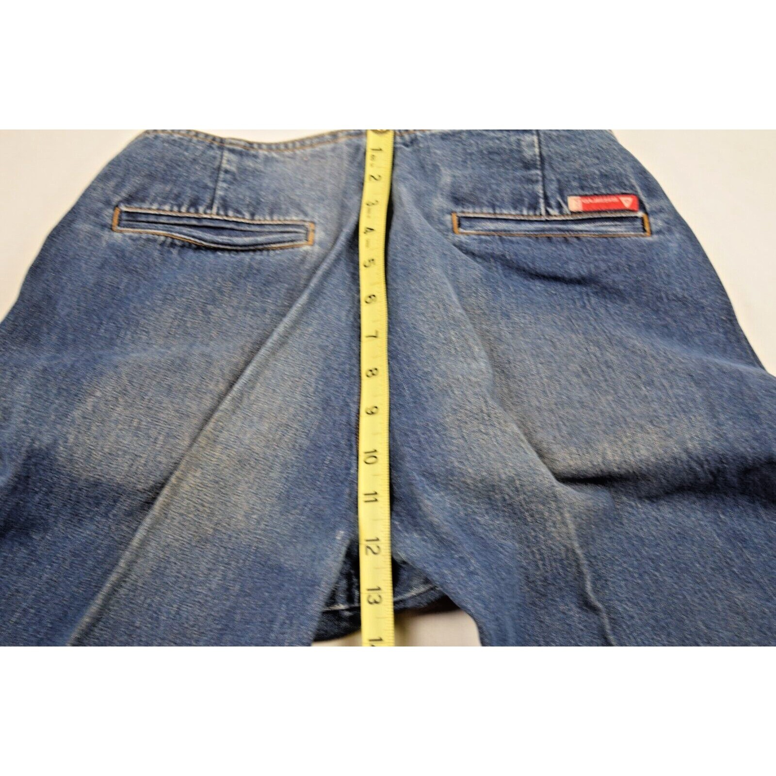 Vintage Guess Jeans 32 x 32 90s Blue 2 Tone High Waist Flared Leg No Belt Loops