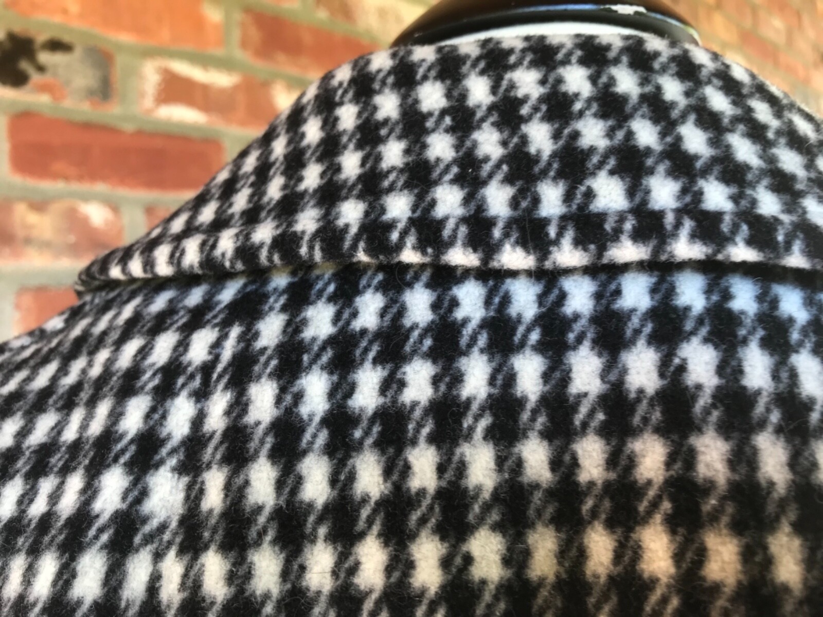 VTG Black & White Houndstooth Cape HANDMADE Lace Up Sides Large + EEUC!!!