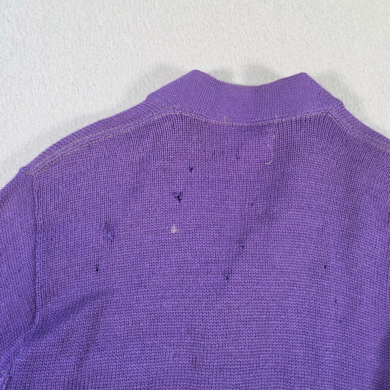 Vintage Puritan Sweater Womens Small 50s Wool Cardigan Faded Indigo Varsity