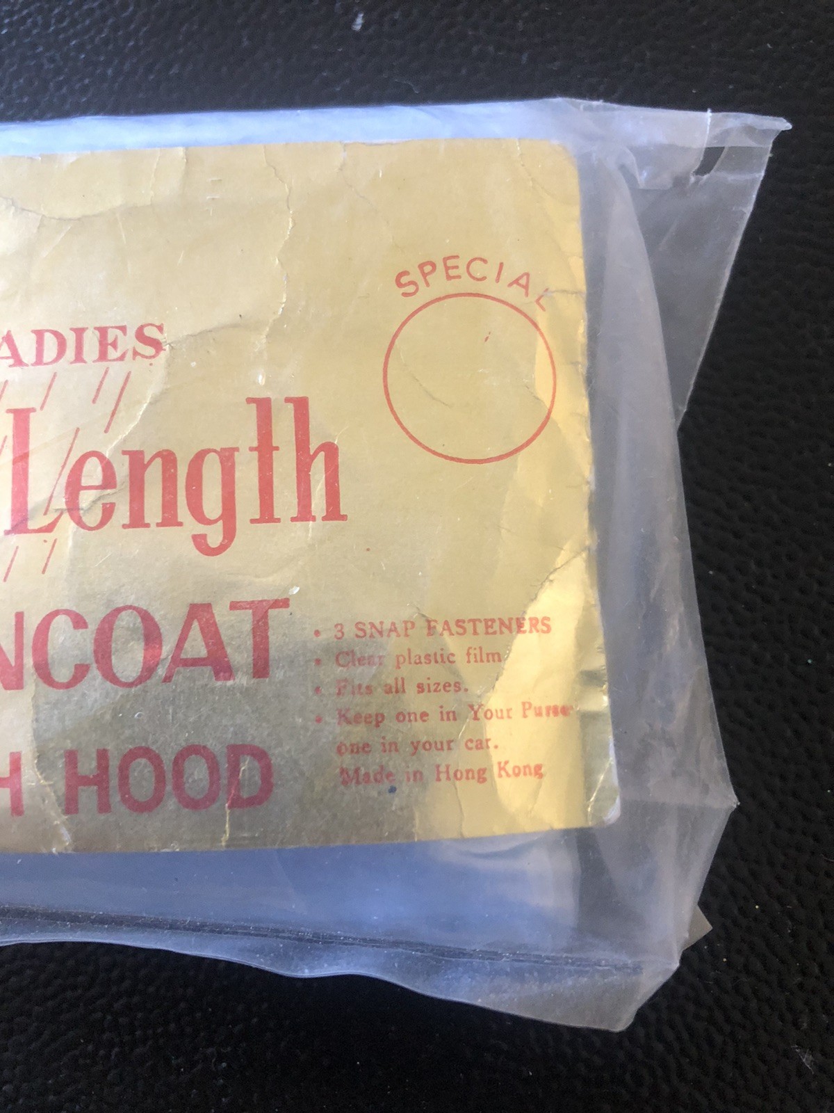 Vintage Ladies Full Length Purse Pocket Raincoat with Hood New In Pouch Blue