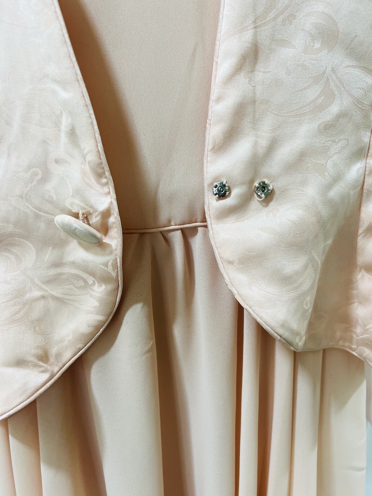 In the Mood Vintage Pink Peach dress And Jacket With White Lace Sz. 16