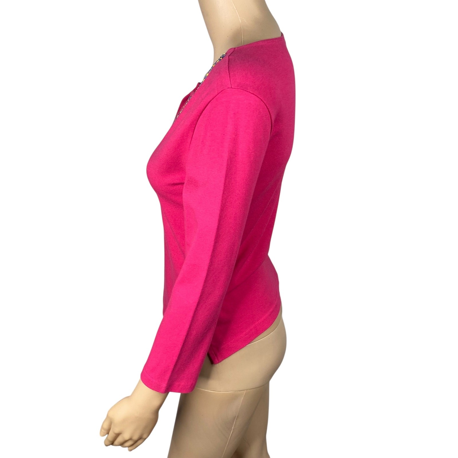Vtg Y2K XOXO Magenta Beaded Top M | Lizzy McGuire Coded Kidcore Aesthetic