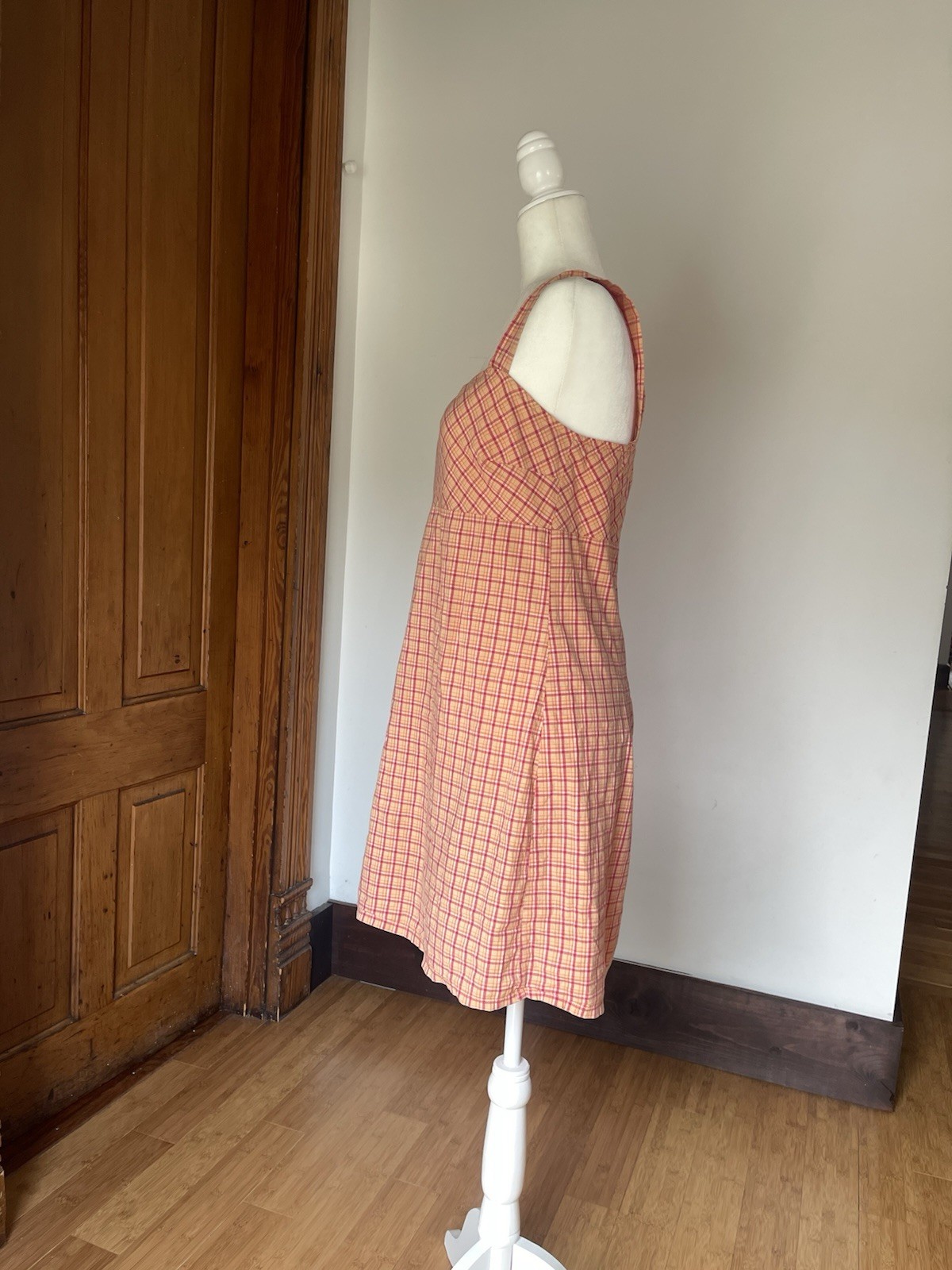 Vintage Y2k Plaid Tank Summer Dress – Pink & Orange Cream Size 11