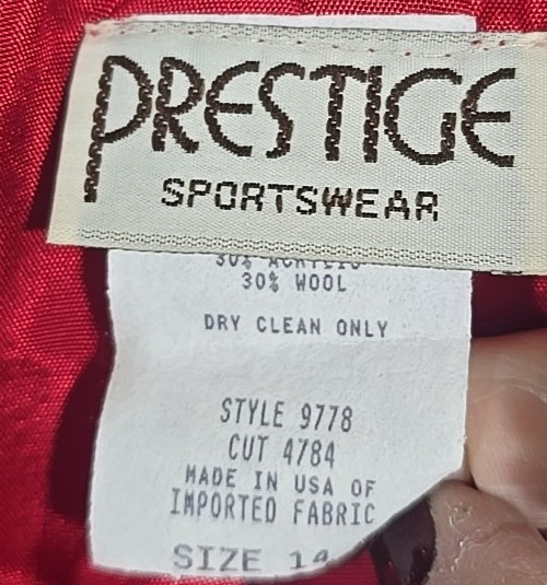 Prestige Sportswear Vintage Tartan Plaid Wool Blend Skirt USA Made Pockets Sz 14