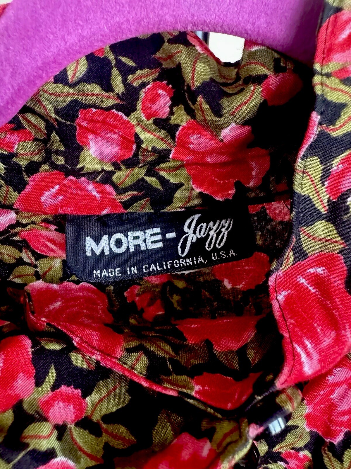 Vintage 80s Red Green Floral Grunge Boho Maxi Casual MORE JAZZ Dress Size 24