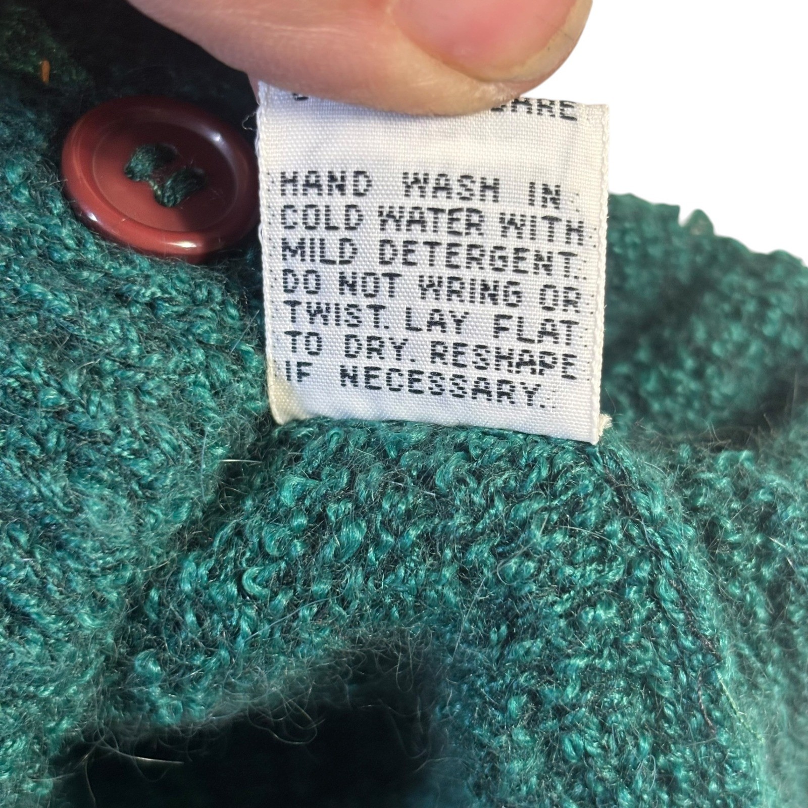 Catalina Vintage Green Angora Blend Surplice Knit Sweater Vest XL 45000 CL-12