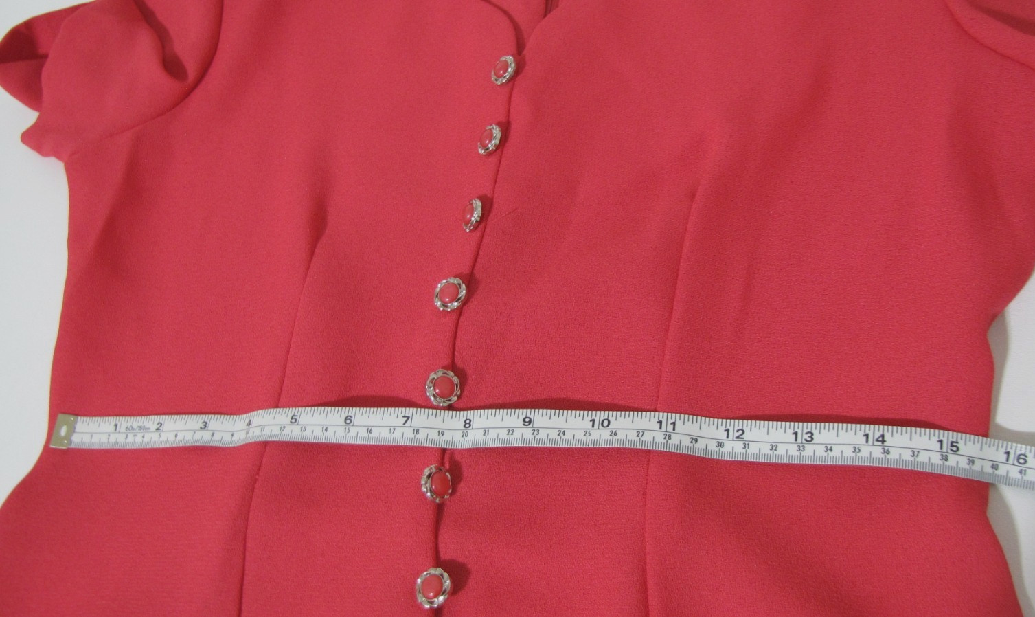 VTG 90s Dress Jaclyn Hart Rose-Pink Maxi Straight Short Sleeve Front-slit Wm. 10