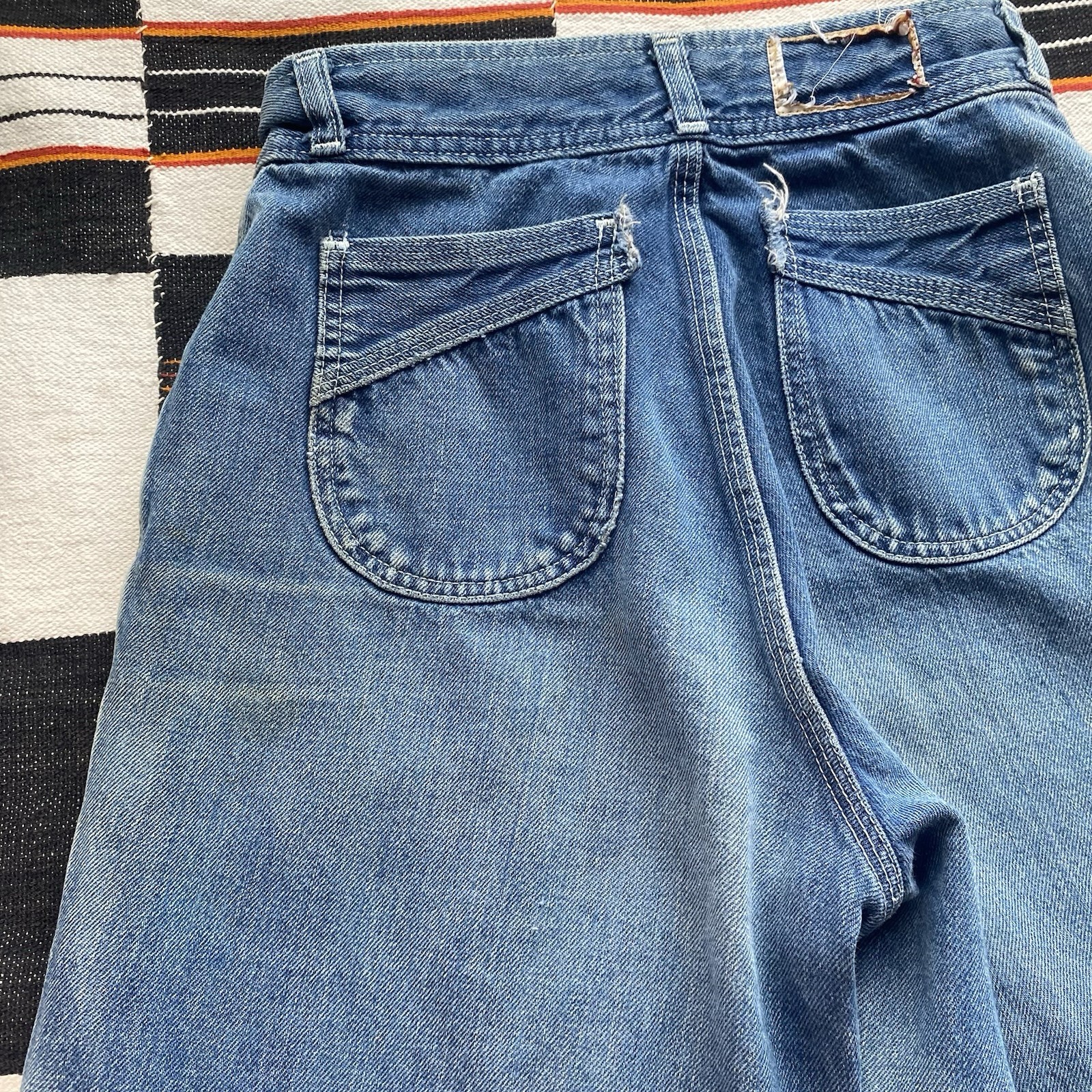 Vintage 70’s Levi’s Bell Bottom Denim Jeans. Boho. Hippie. Festival. Size 25/32.