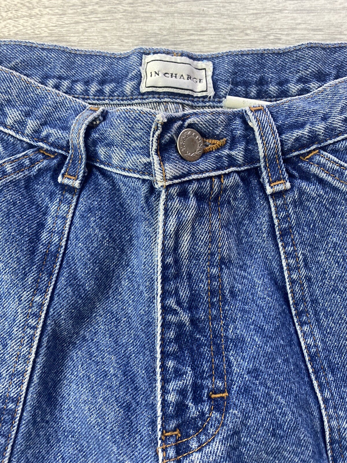 Vintage Women’s High Waist Baggy Flare Jeans w/ Pockets 27″ Waist by IN CHARGE