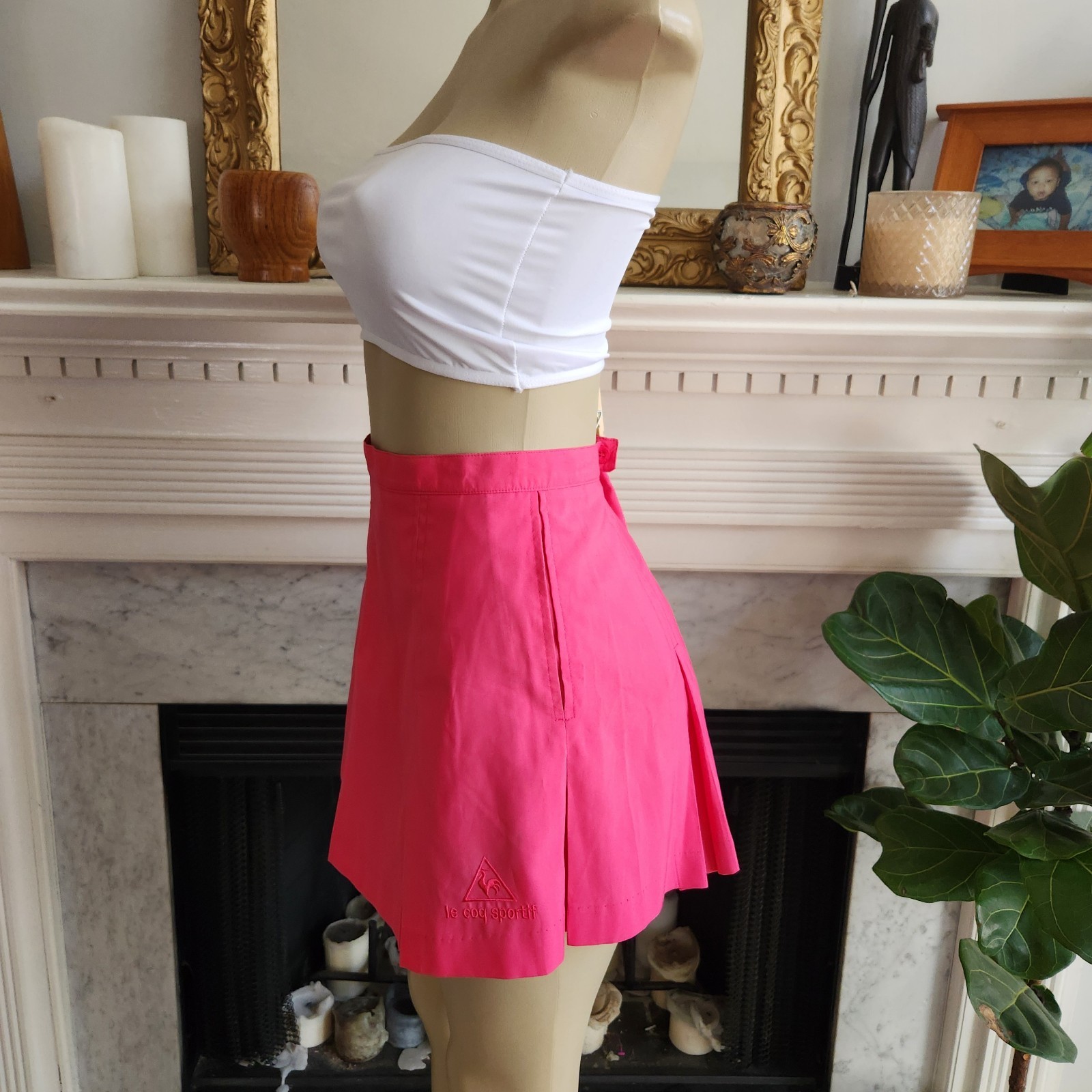 Vintage Y2K Le Coq Sportif Pink Tennis Skirt Preppy Athleisure Size 10