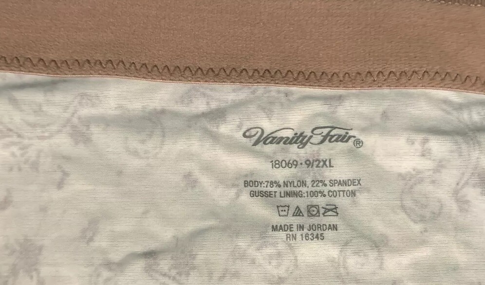 VANITY FAIR COLORFUL SILKY SOFT & SILKY SPANDEX BIKINI PANTY 9/2XL