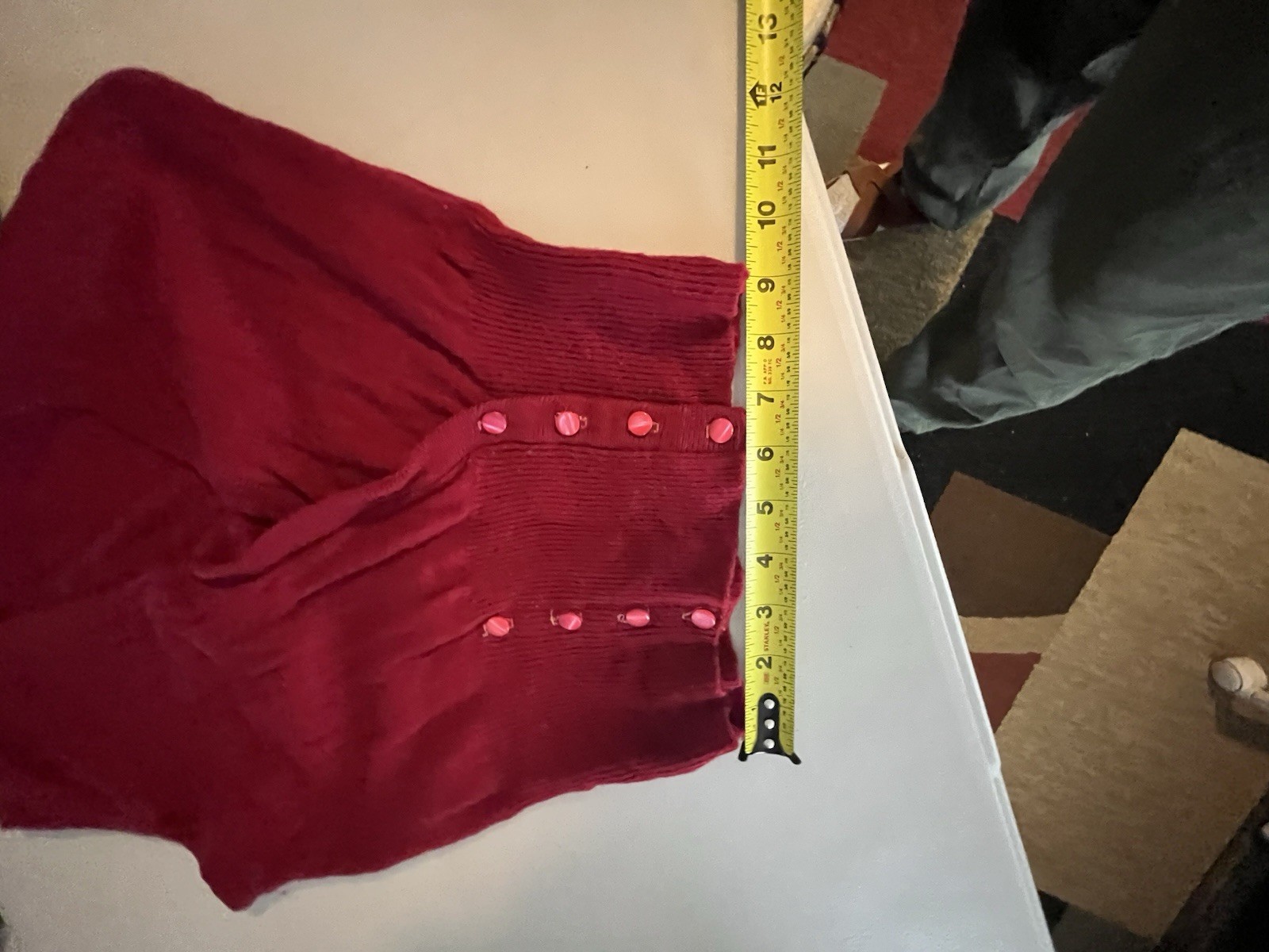 (4) 1950S Red Wool Petite Sweaters Merriwether 2 Sleeveless 2 Off White Sleeves