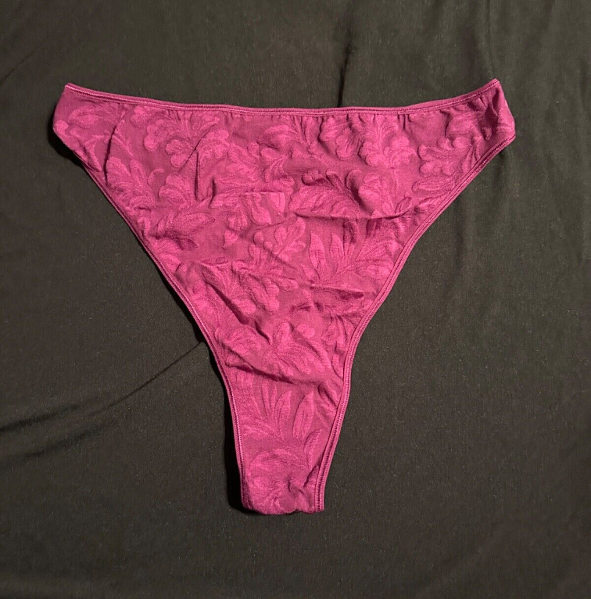 VINTAGE Intimates Lane Bryant Floral Cotton Thong Panties Plum Purple 22/24 3x