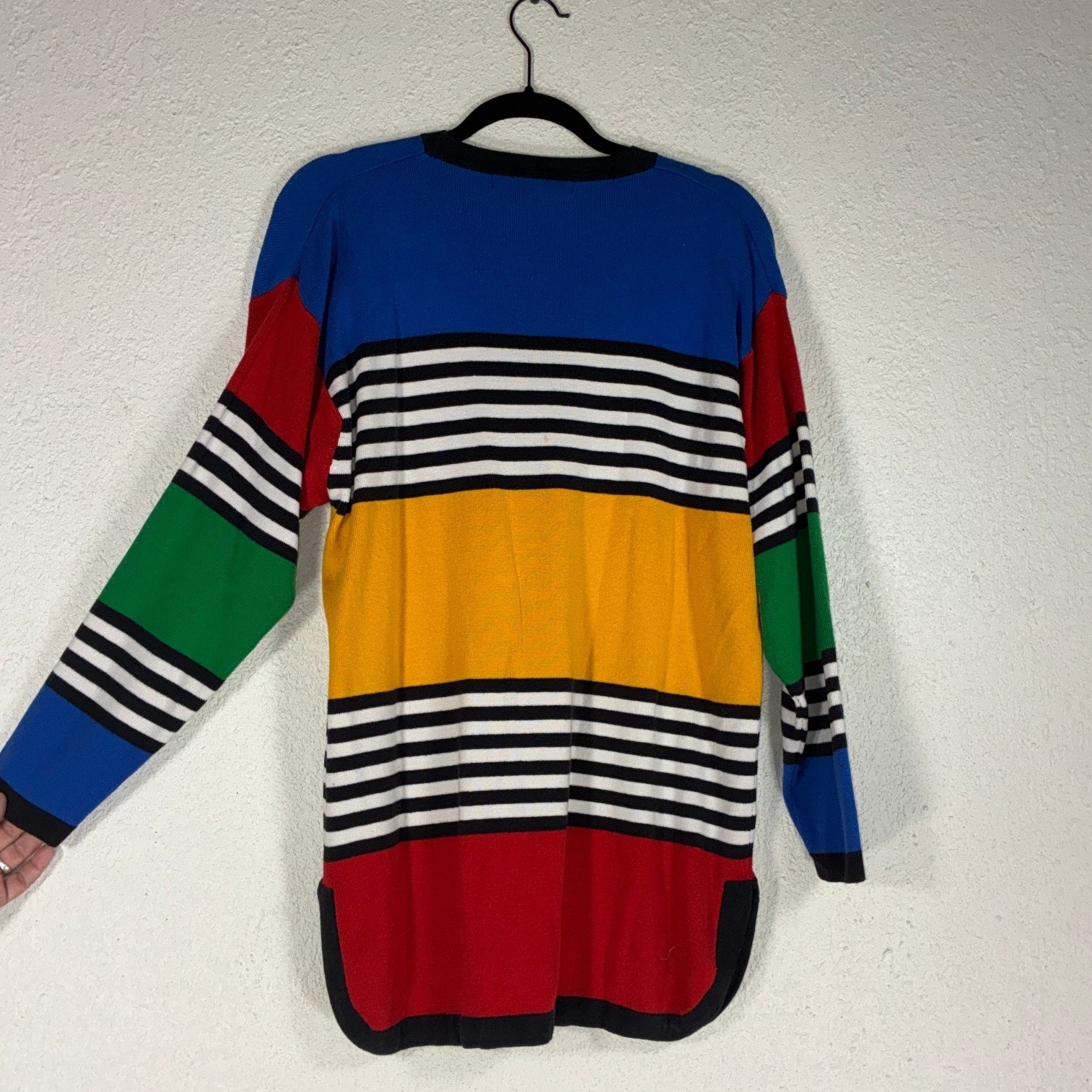 Vintage – I.B. Diffusion Multicolor Striped Sweater – L – Colorblock 90s Y2K top