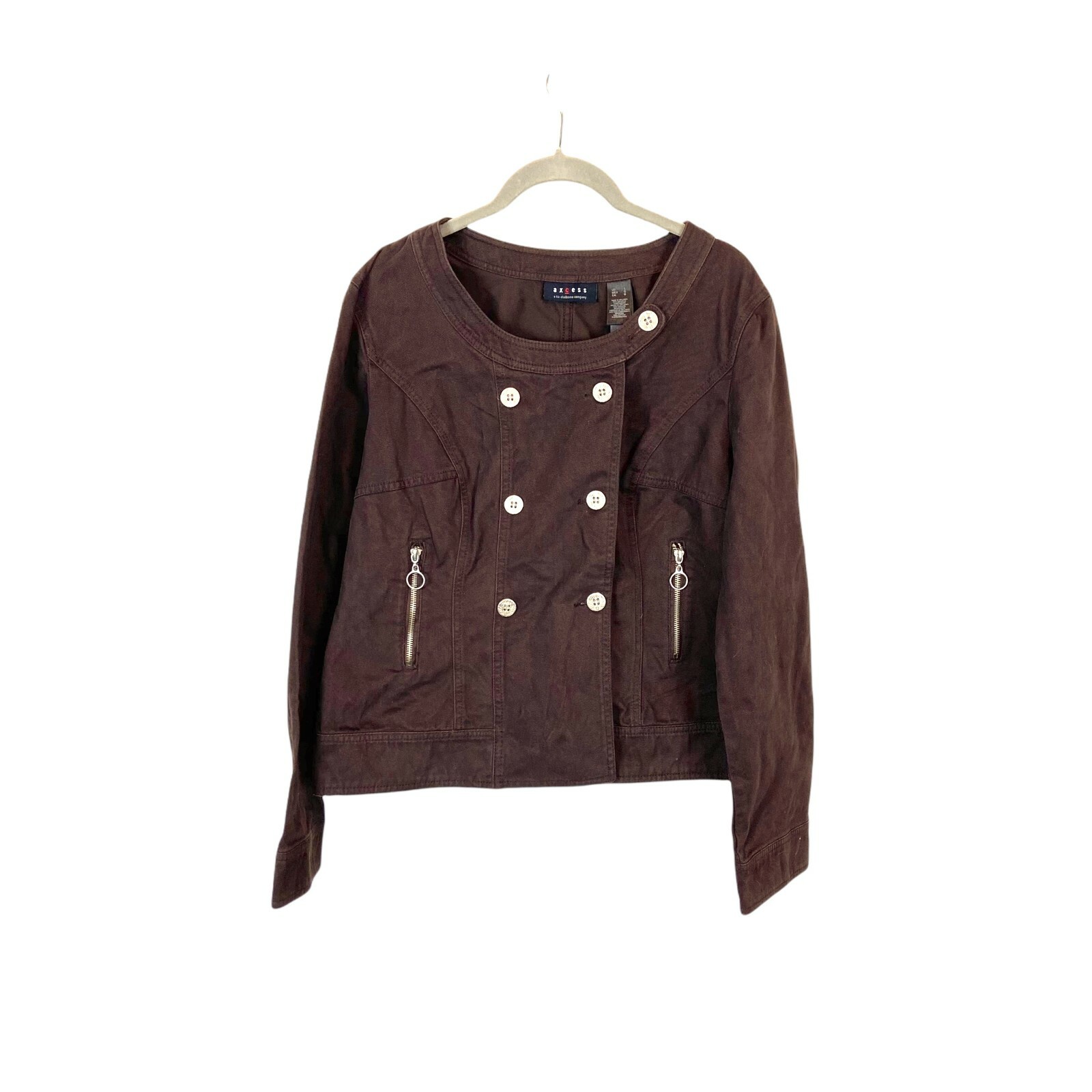 Liz Claiborne Jacket Women’s Size Large Brown Brushed Cotton Vintage Axcess