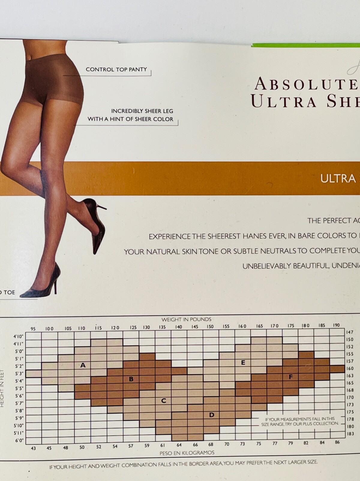 NEW HANES JET BLACK CONTROL TOP PANTYHOSE ABSOLUTELY ULTRA SHEER NYLON*C