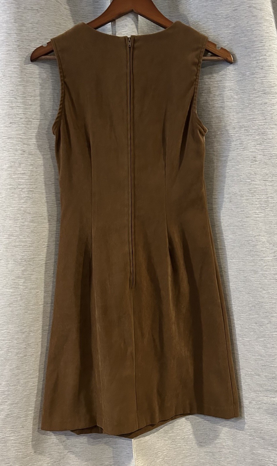 Vintage 80s Two Tone Brown Shift Dress Size 6