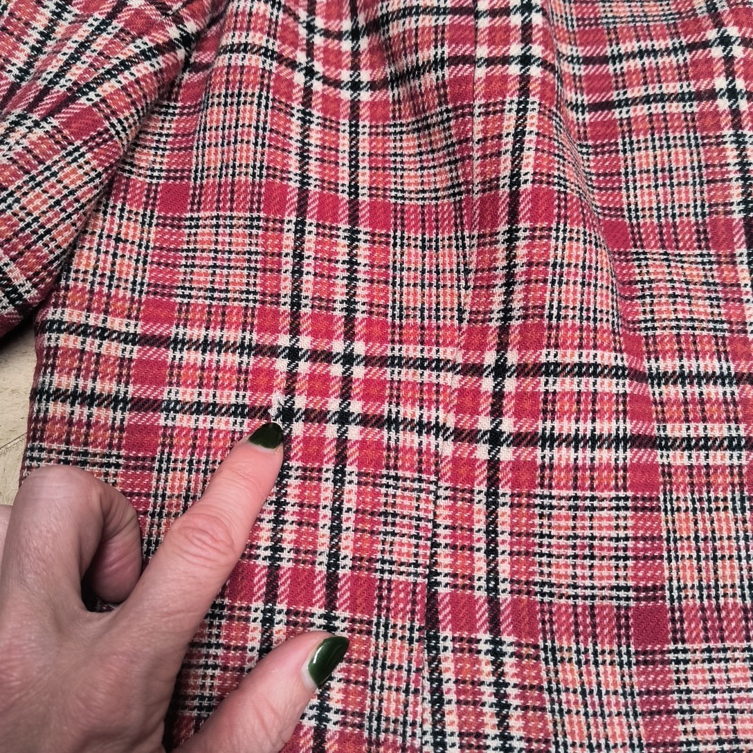 Vintage Pendleton Plaid Blazer Jacket 100% Virgin Wool Red Green Tartan Size 16